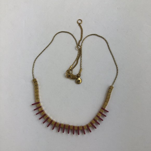 Madewell Geometric Gold Tone Adjustable Statement Necklace Festival Glamcore - Picture 6 of 8